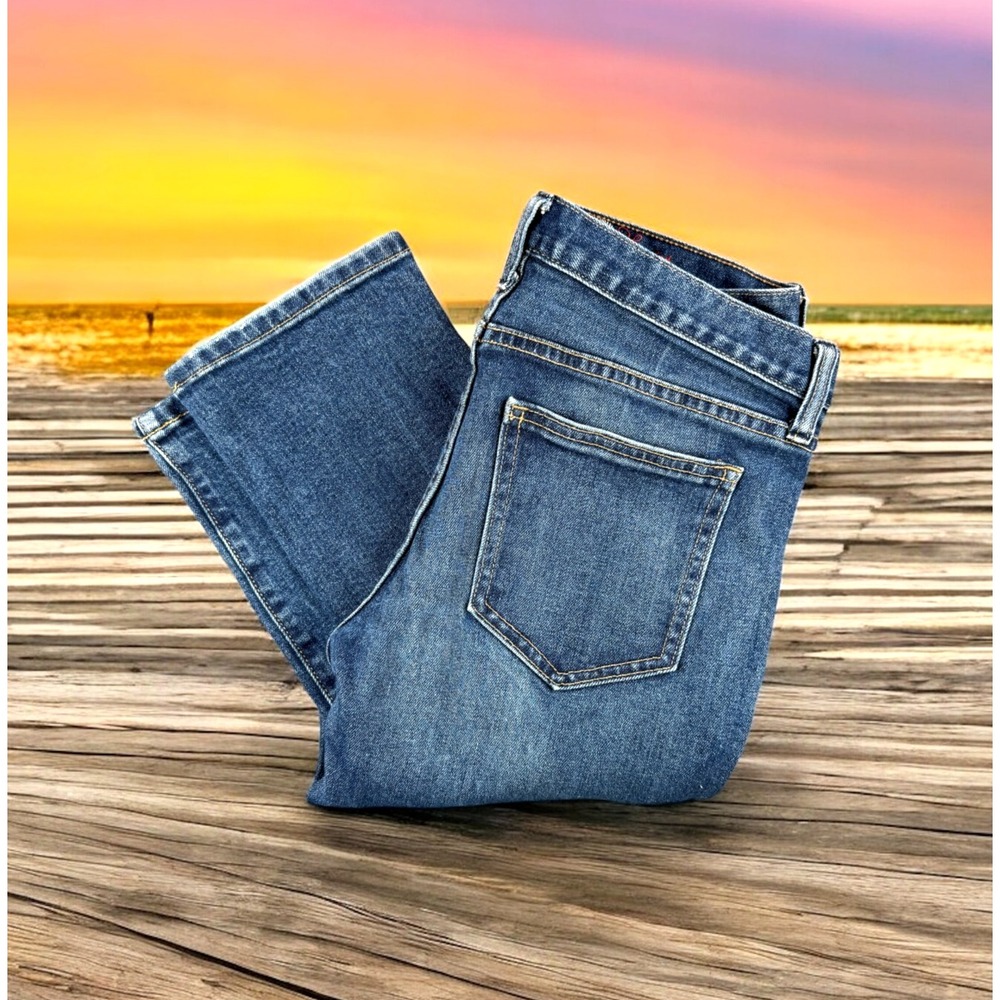 Gap Limited Jeans 1969‎ Women 6A Whiskered Dark Fade Straight Cowgirl Mid Rise